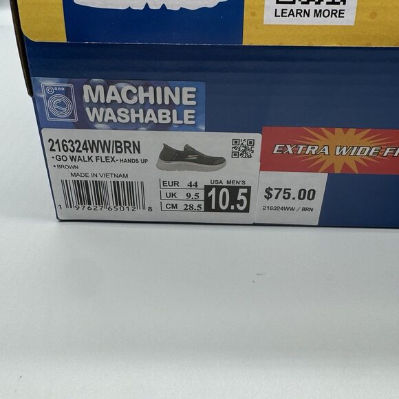 SKECHERS Go Walk Flex Brown Slip-ins Sneaker Men's Size 10.5 Extra Wide Fit - Picture 12 of 12